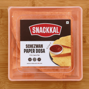 Alternative view of Schezwan Paper Dosa